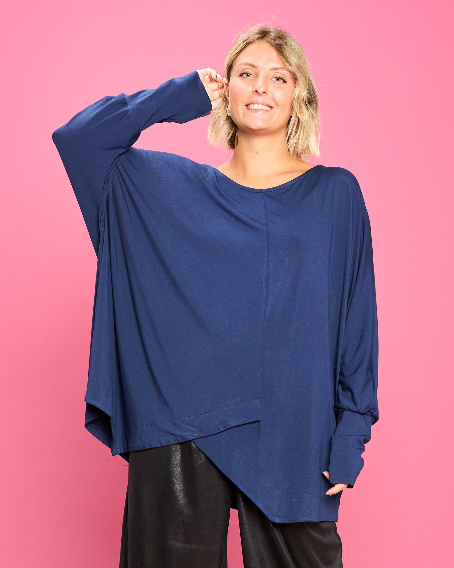 Maglia Over con Orlo Diagonale