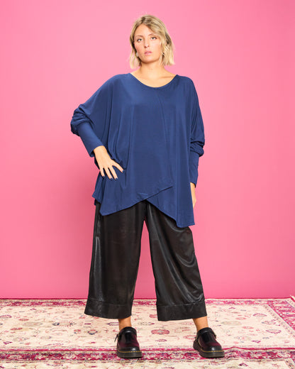 Maglia Over con Orlo Diagonale