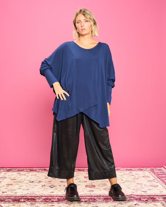 Maglia Over con Orlo Diagonale