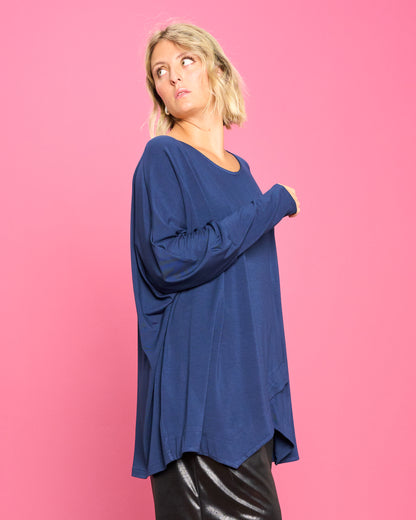 Maglia Over con Orlo Diagonale