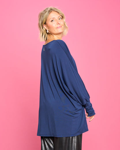 Maglia Over con Orlo Diagonale