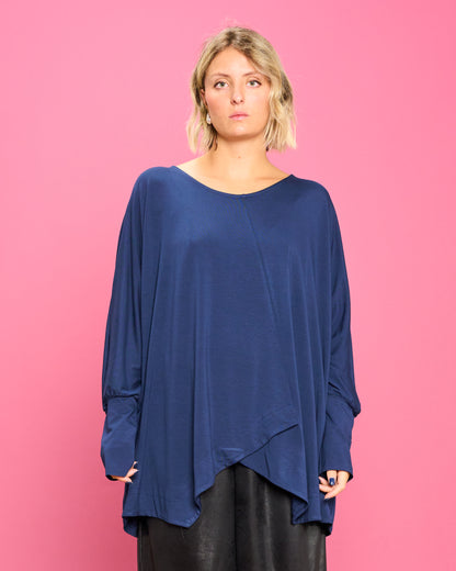 Maglia Over con Orlo Diagonale