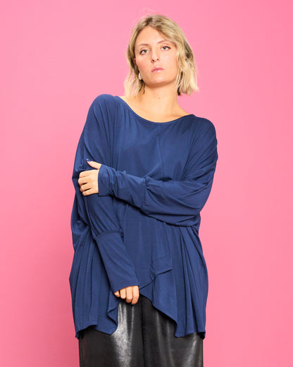 Maglia Over con Orlo Diagonale