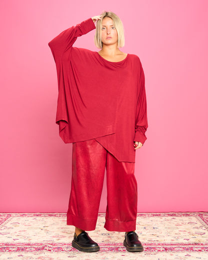 Maglia Over con Orlo Diagonale