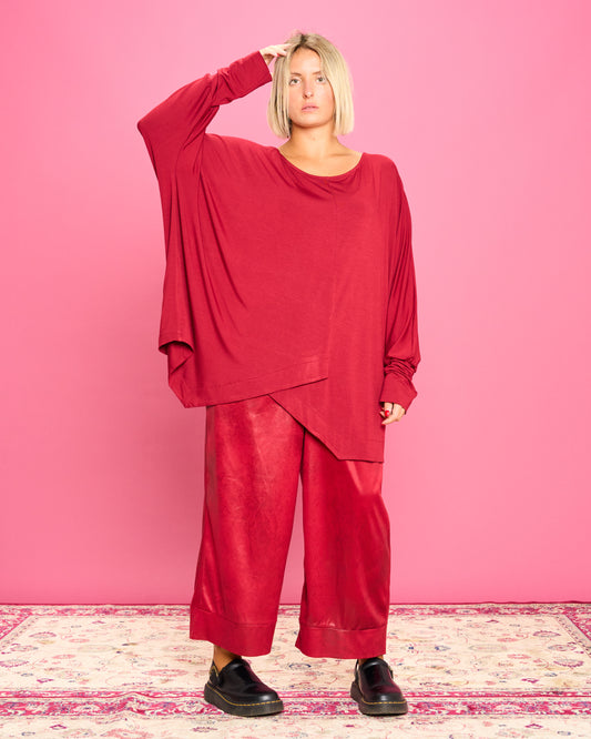 Maglia Over con Orlo Diagonale