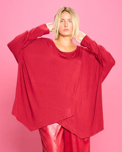 Maglia Over con Orlo Diagonale