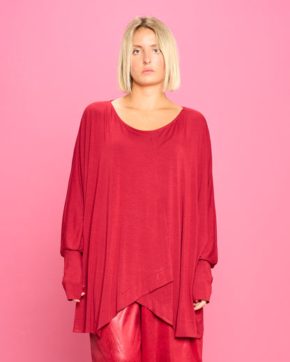 Maglia Over con Orlo Diagonale