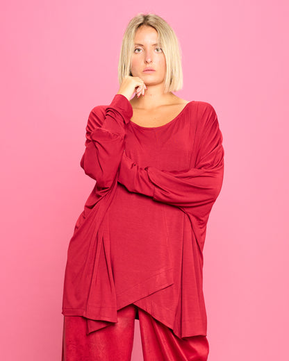 Maglia Over con Orlo Diagonale