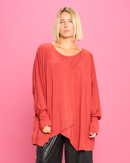 Maglia Over con Orlo Diagonale