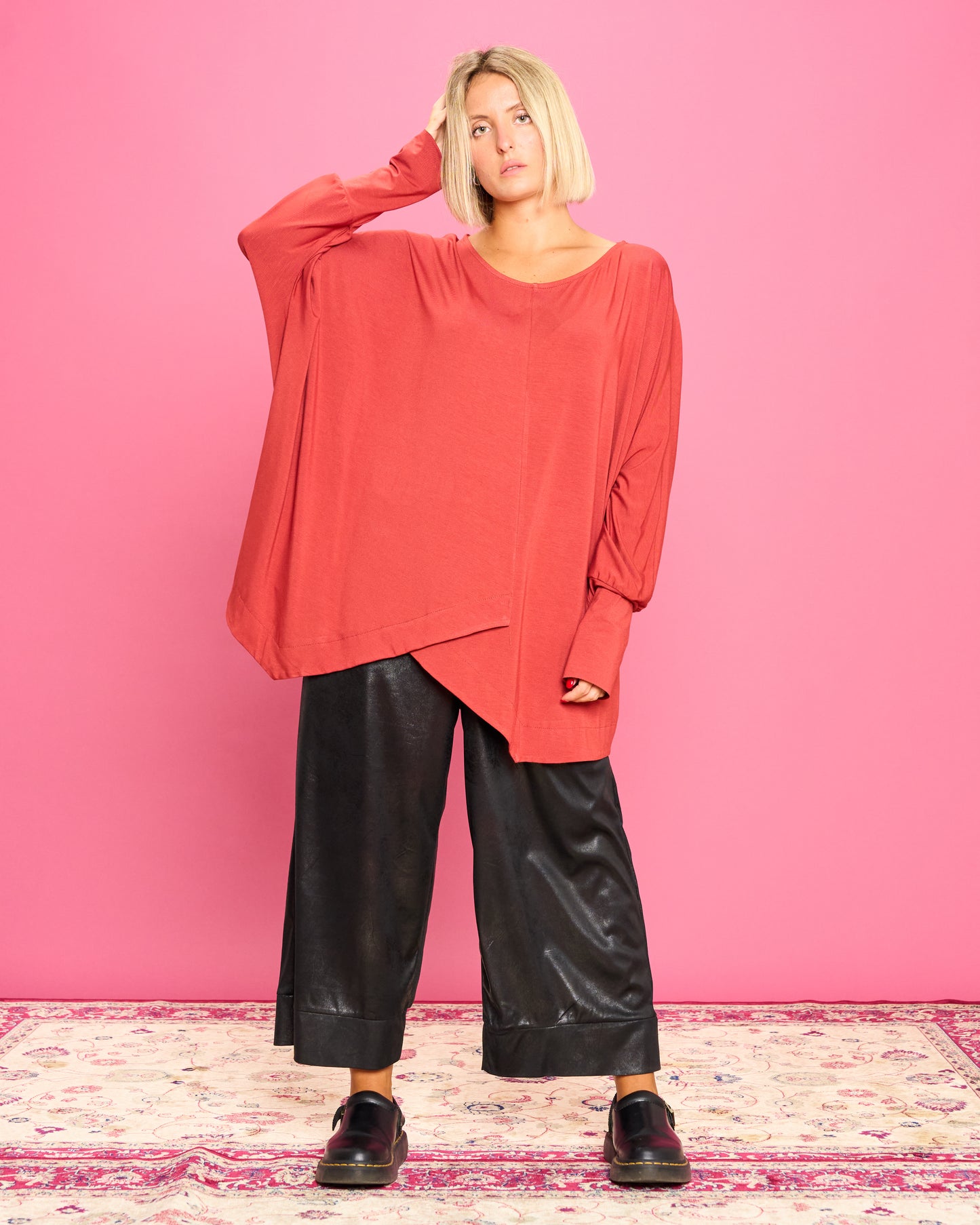 Maglia Over con Orlo Diagonale