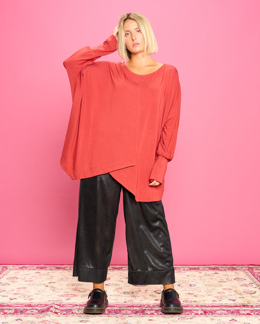 Maglia Over con Orlo Diagonale