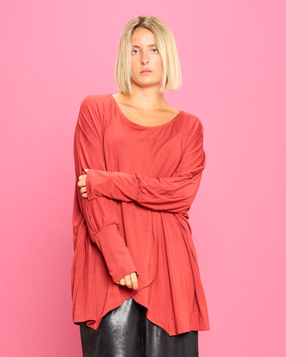 Maglia Over con Orlo Diagonale
