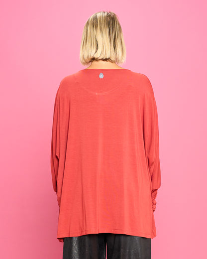 Maglia Over con Orlo Diagonale