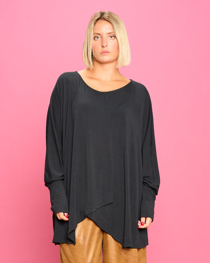 Maglia Over con Orlo Diagonale