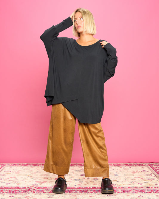 Maglia Over con Orlo Diagonale