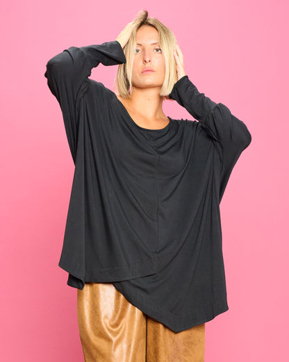 Maglia Over con Orlo Diagonale