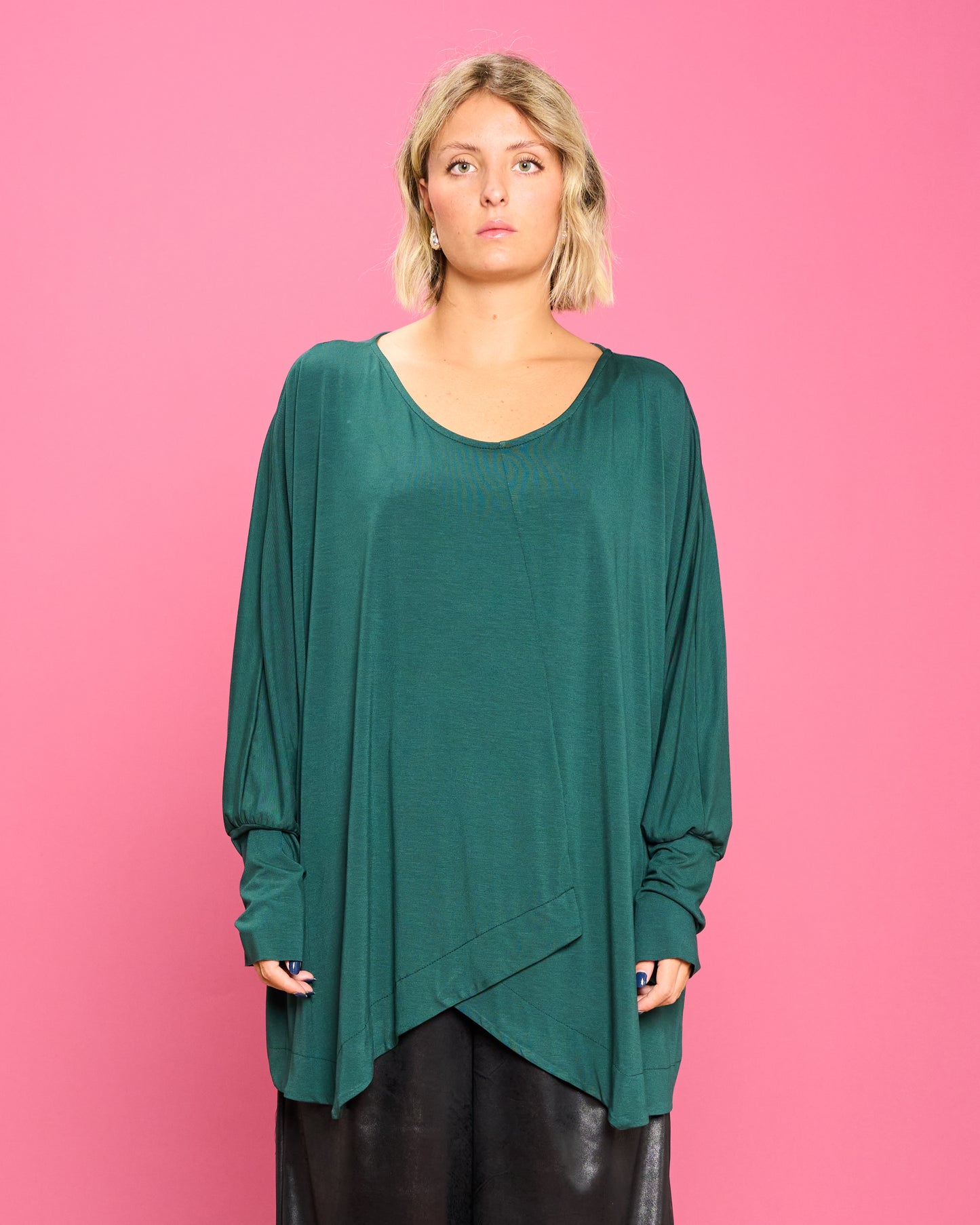 Maglia Over con Orlo Diagonale