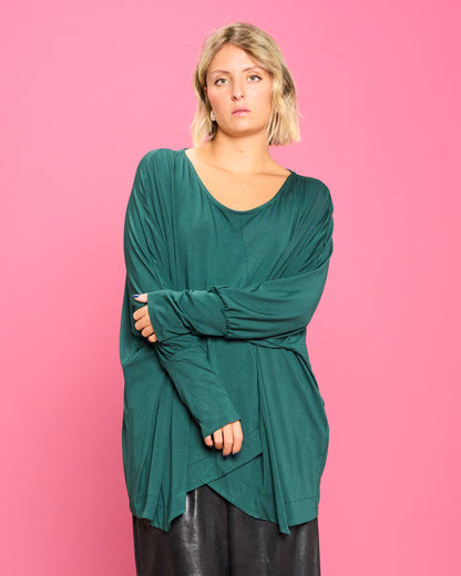 Maglia Over con Orlo Diagonale