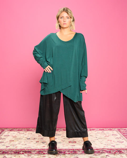 Maglia Over con Orlo Diagonale