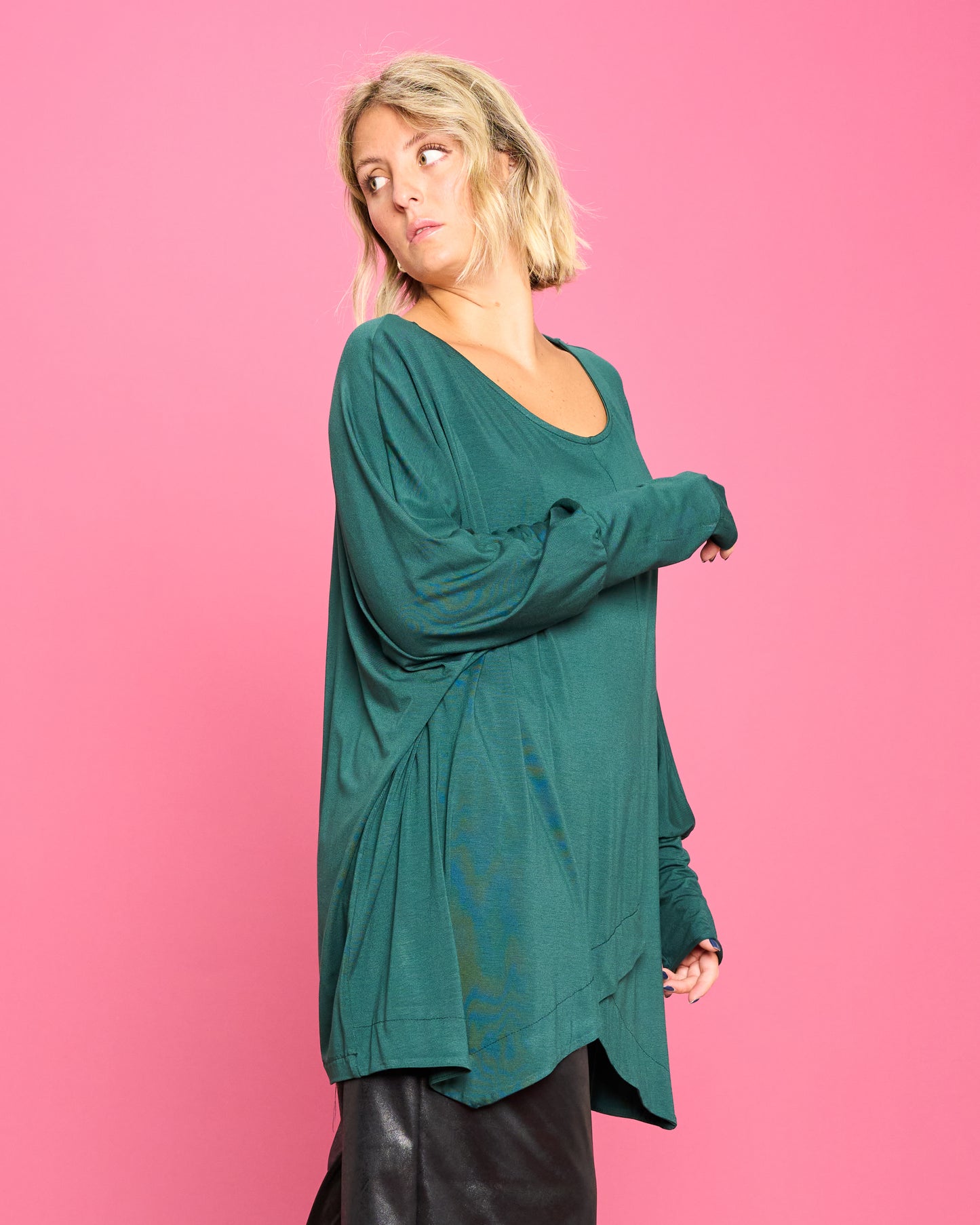 Maglia Over con Orlo Diagonale