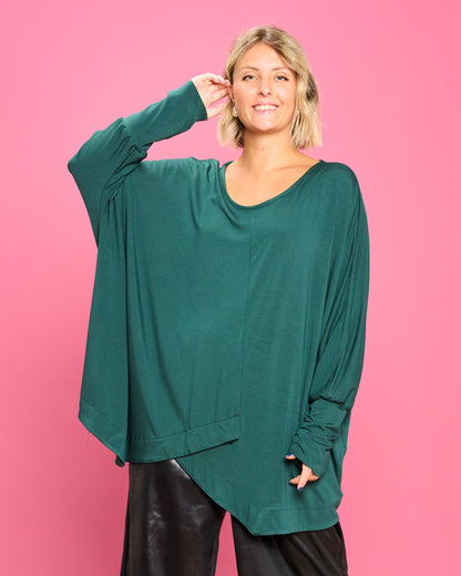 Maglia Over con Orlo Diagonale