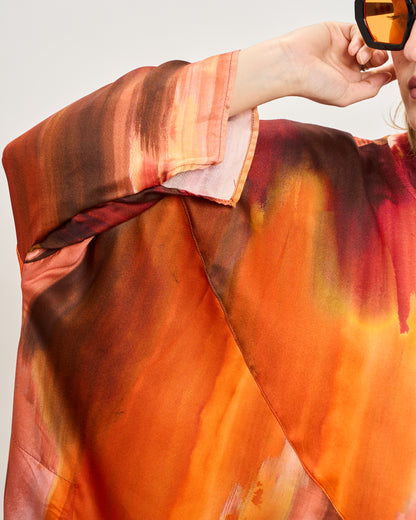 Abito Svasato Oversize con Apertura a Polo