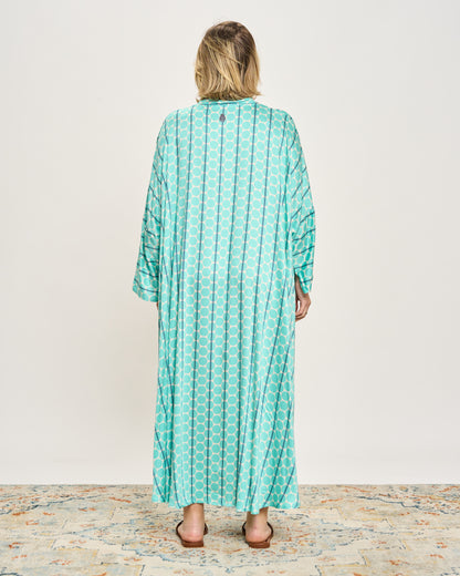 Abito Svasato Oversize con Apertura a Polo