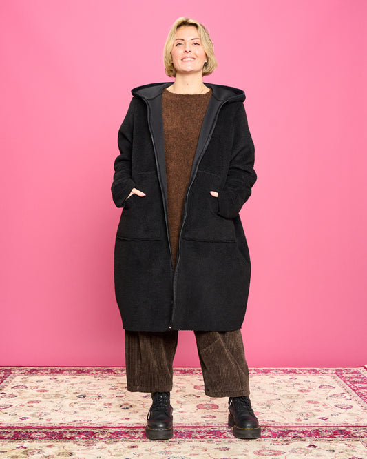 Cappotto Termico in Eco-Pelliccia con Cappuccio