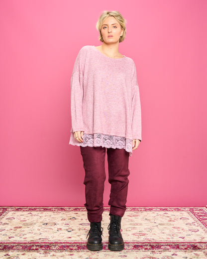 Stretch Suede Skinny Trousers