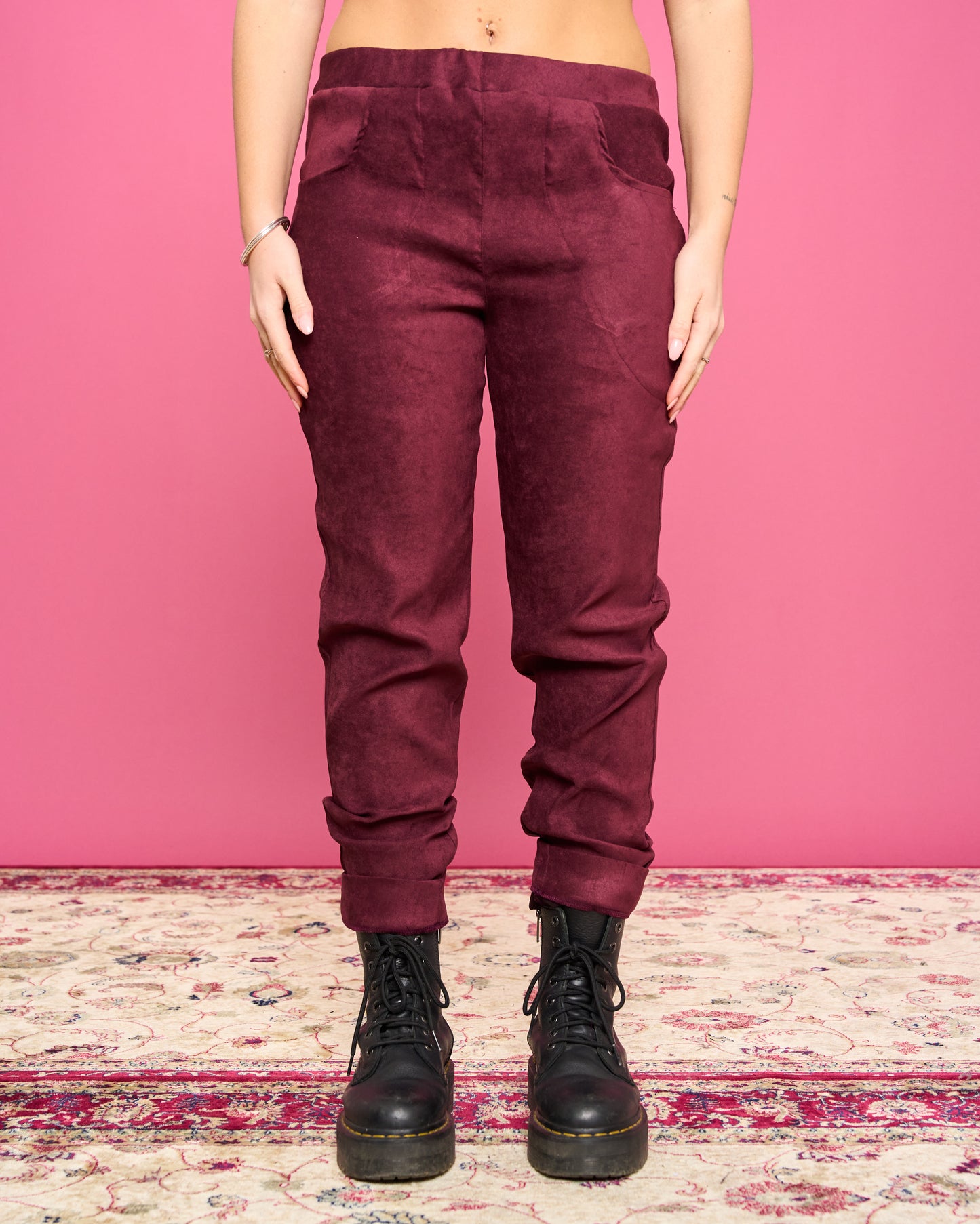 Stretch Suede Skinny Trousers