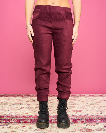 Stretch Suede Skinny Trousers