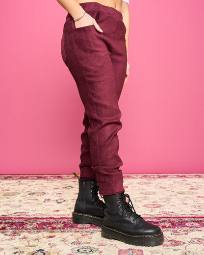 Stretch Suede Skinny Trousers