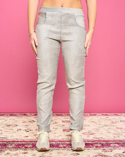 Stretch Suede Skinny Trousers