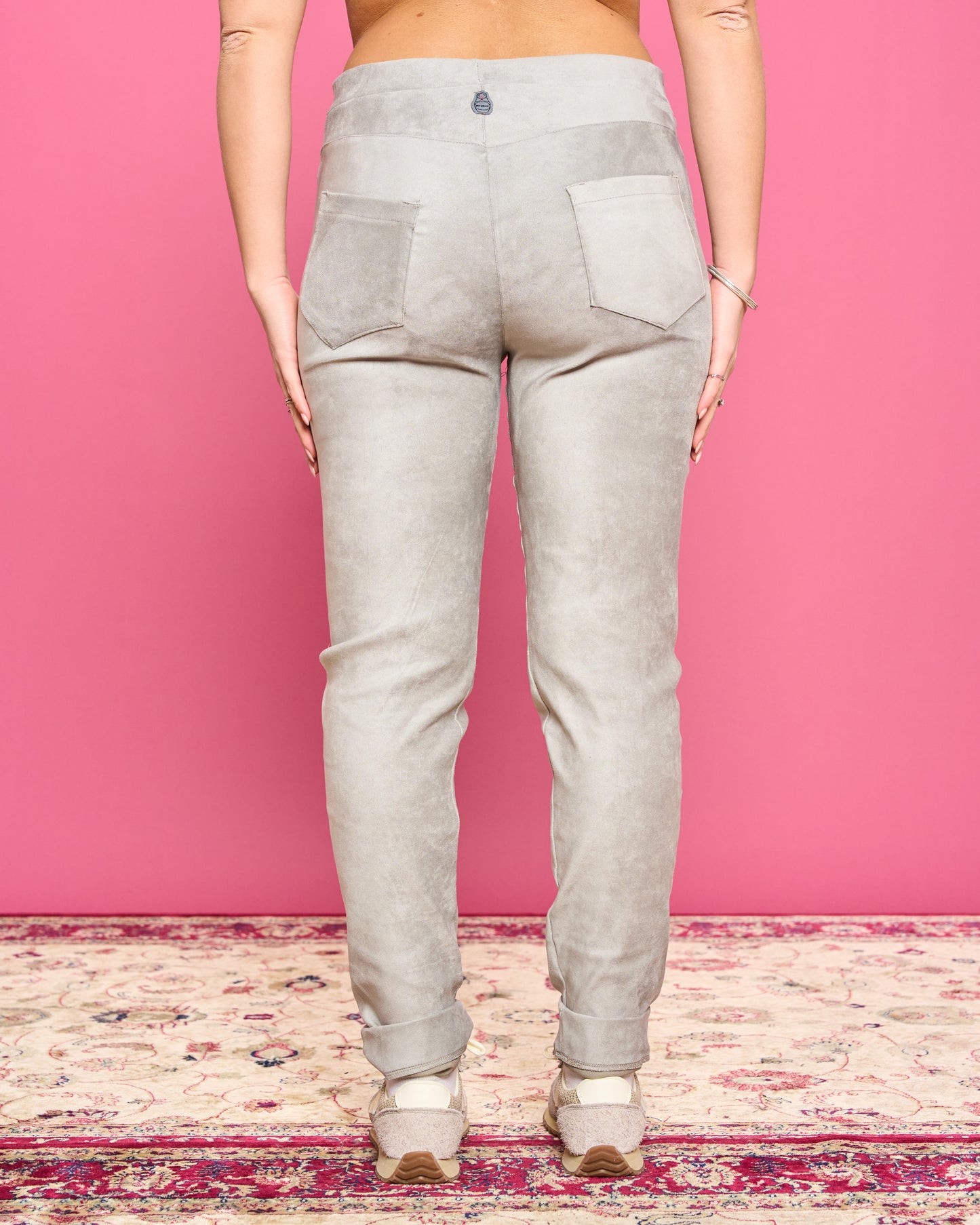 Stretch Suede Skinny Trousers