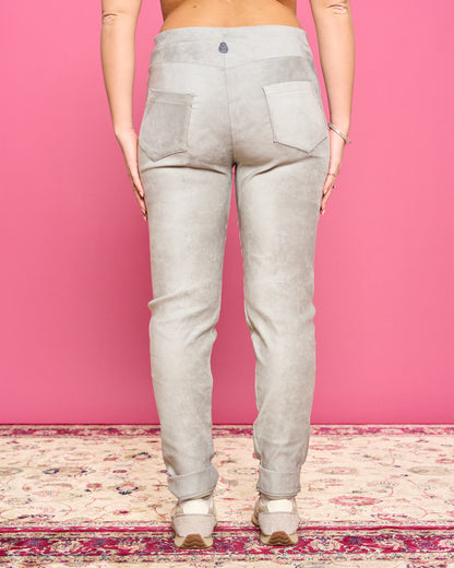 Stretch Suede Skinny Trousers
