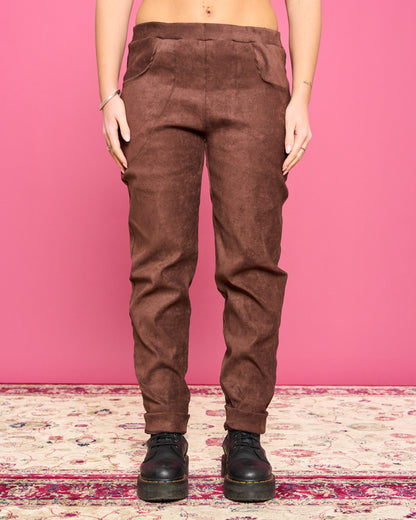Stretch Suede Skinny Trousers