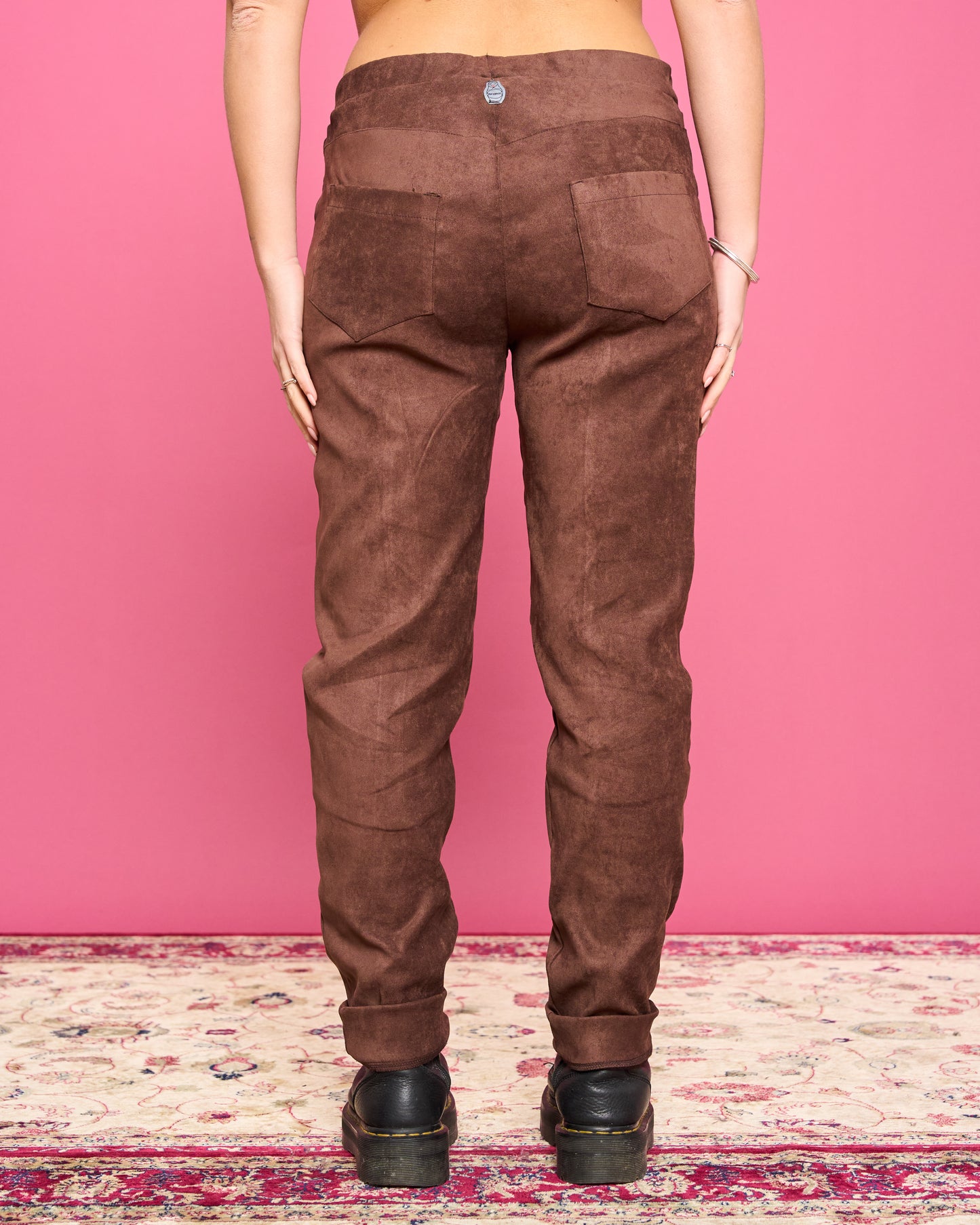 Stretch Suede Skinny Trousers