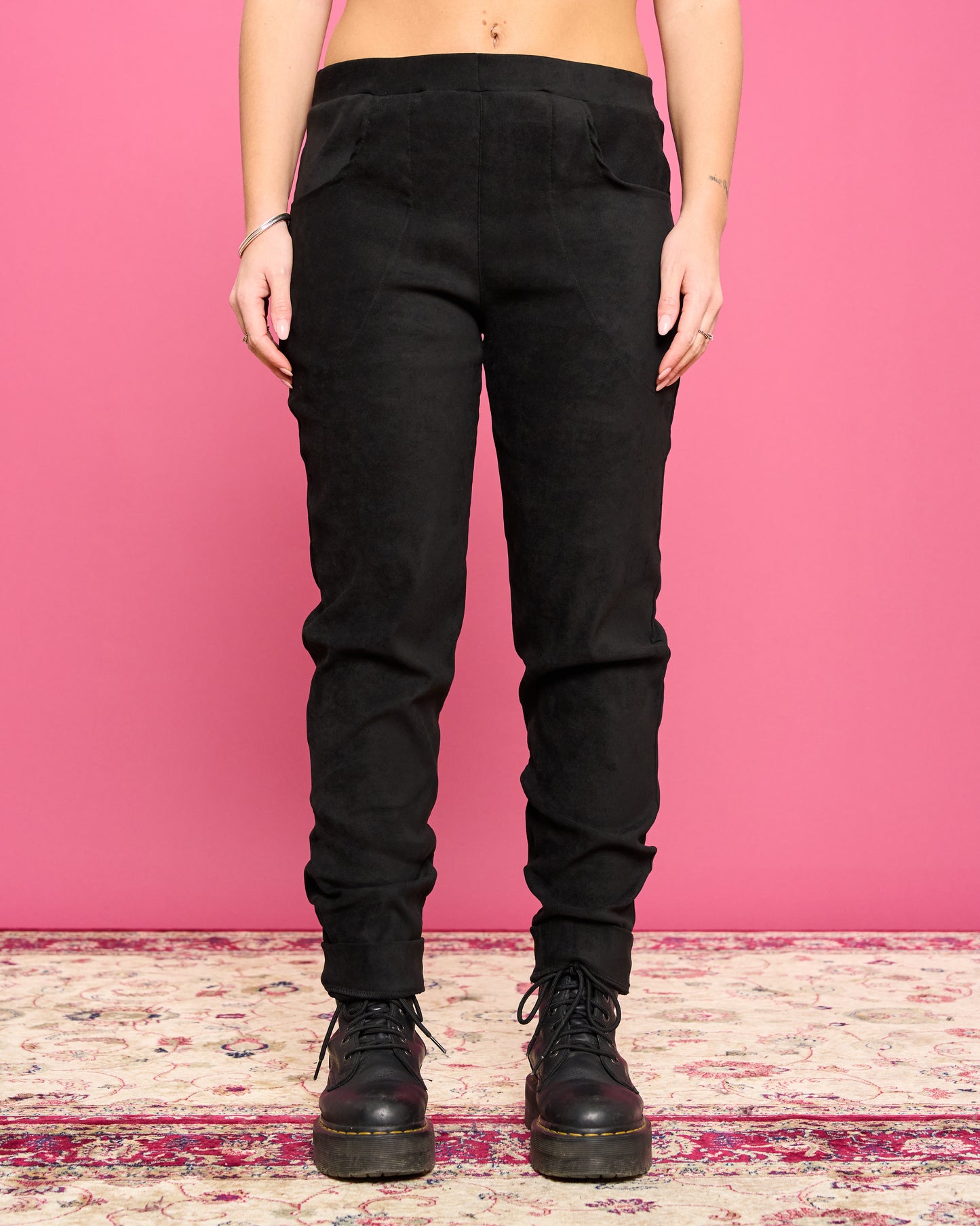 Stretch Suede Skinny Trousers
