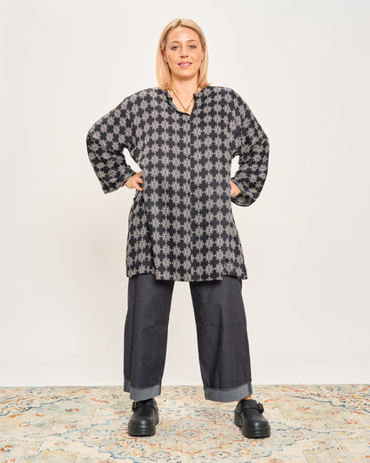 Patterned Tunic with 3/4 Sleeves