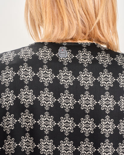 Patterned Tunic with 3/4 Sleeves