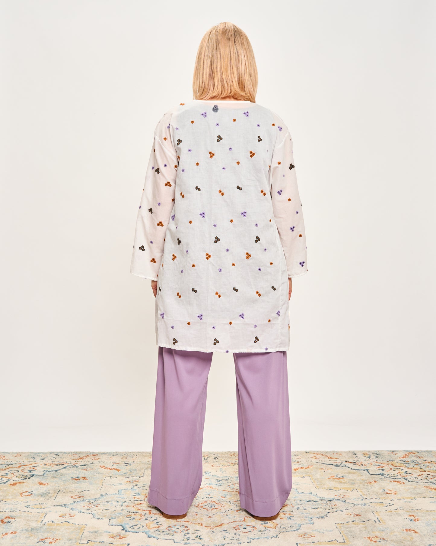 Embroidered Tunic with 3/4 Sleeves