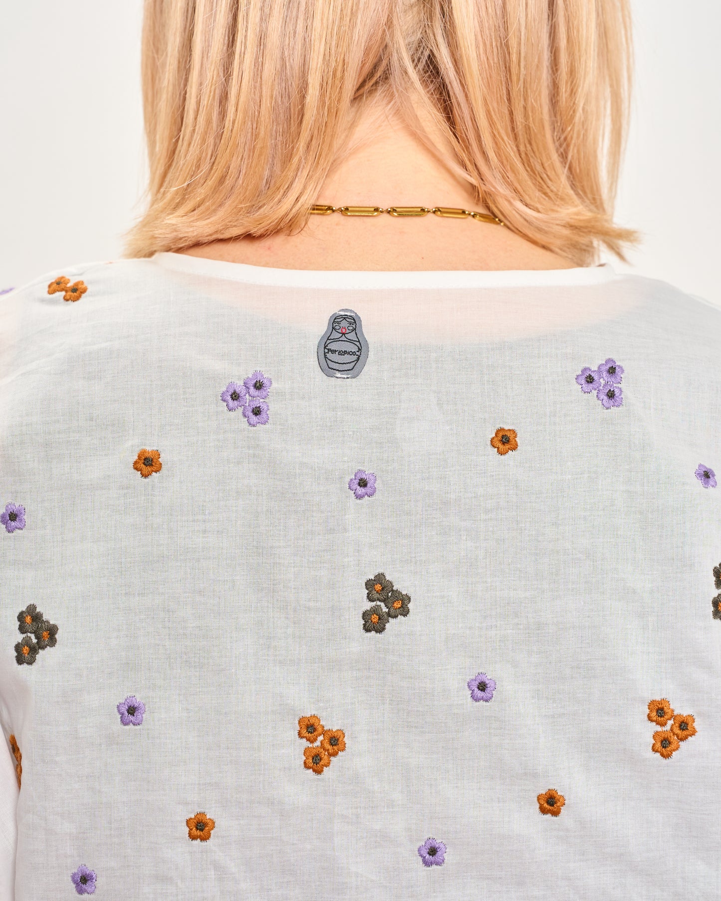 Embroidered Tunic with 3/4 Sleeves