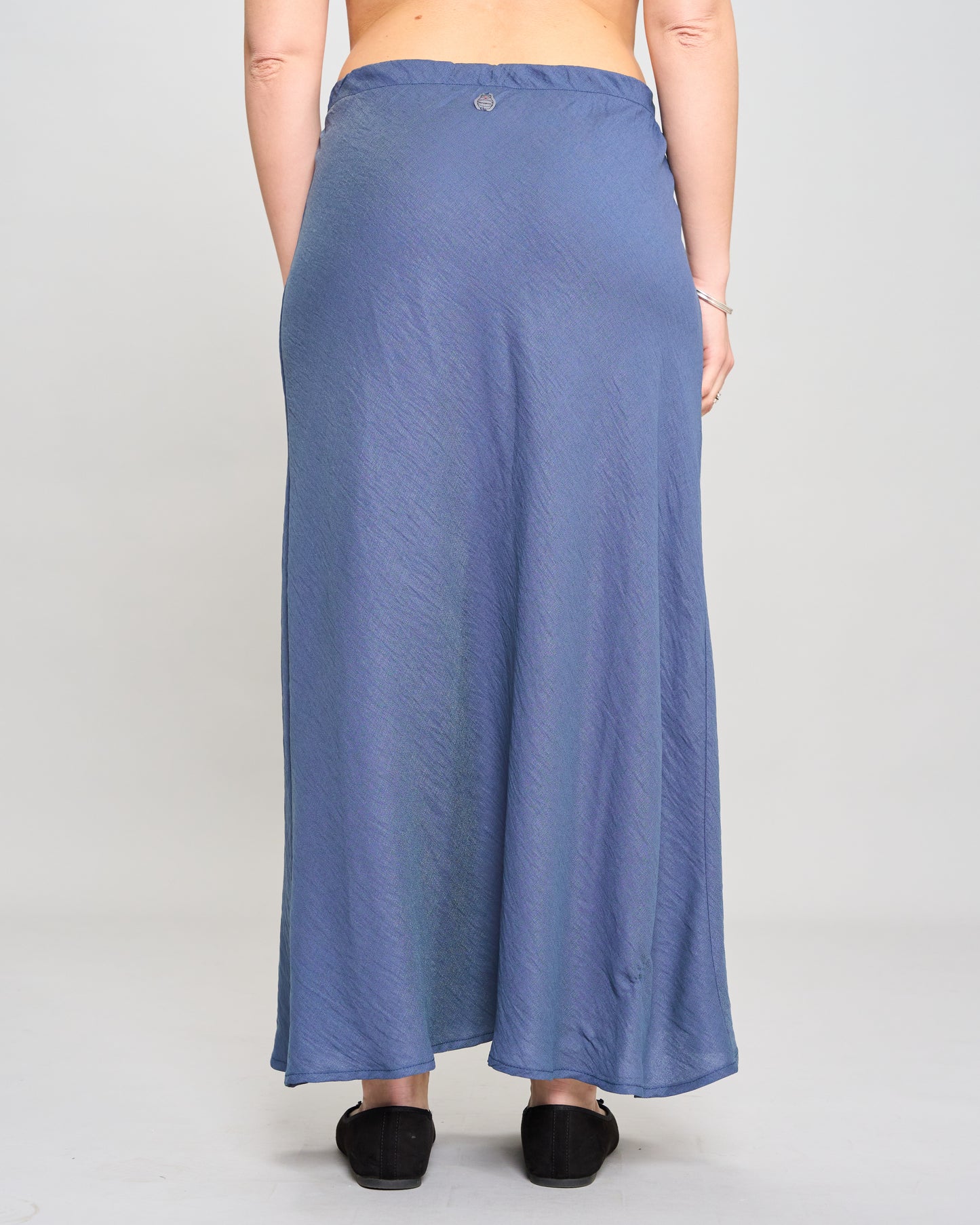 Flared Skirt in Viscose with Linen Effect