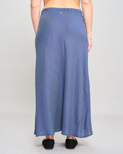 Flared Skirt in Viscose with Linen Effect