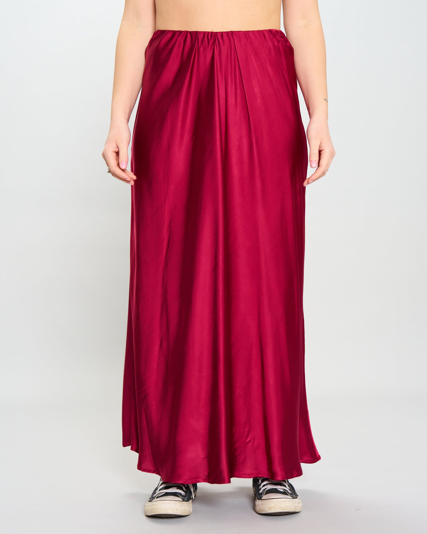 Flared Satin Skirt