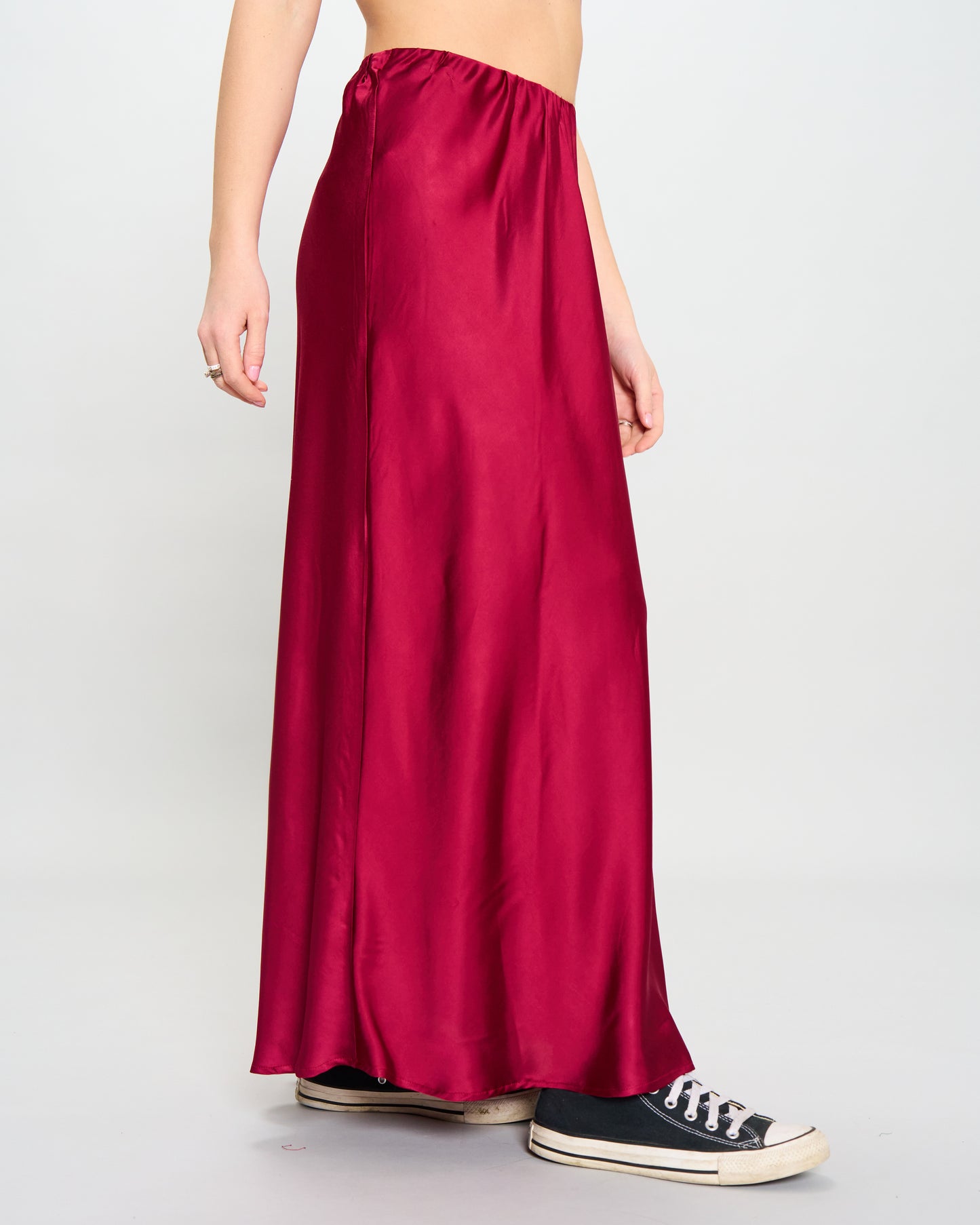 Flared Satin Skirt