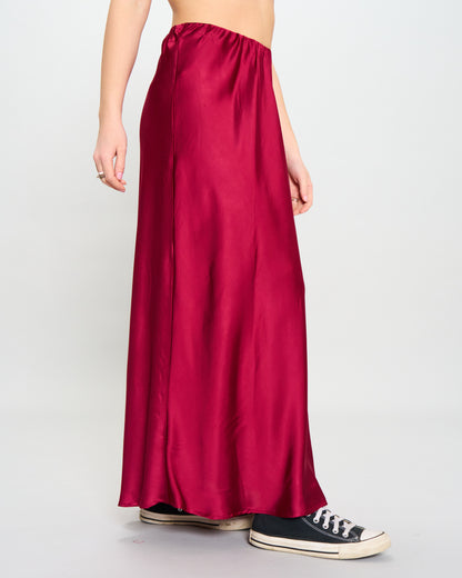 Flared Satin Skirt