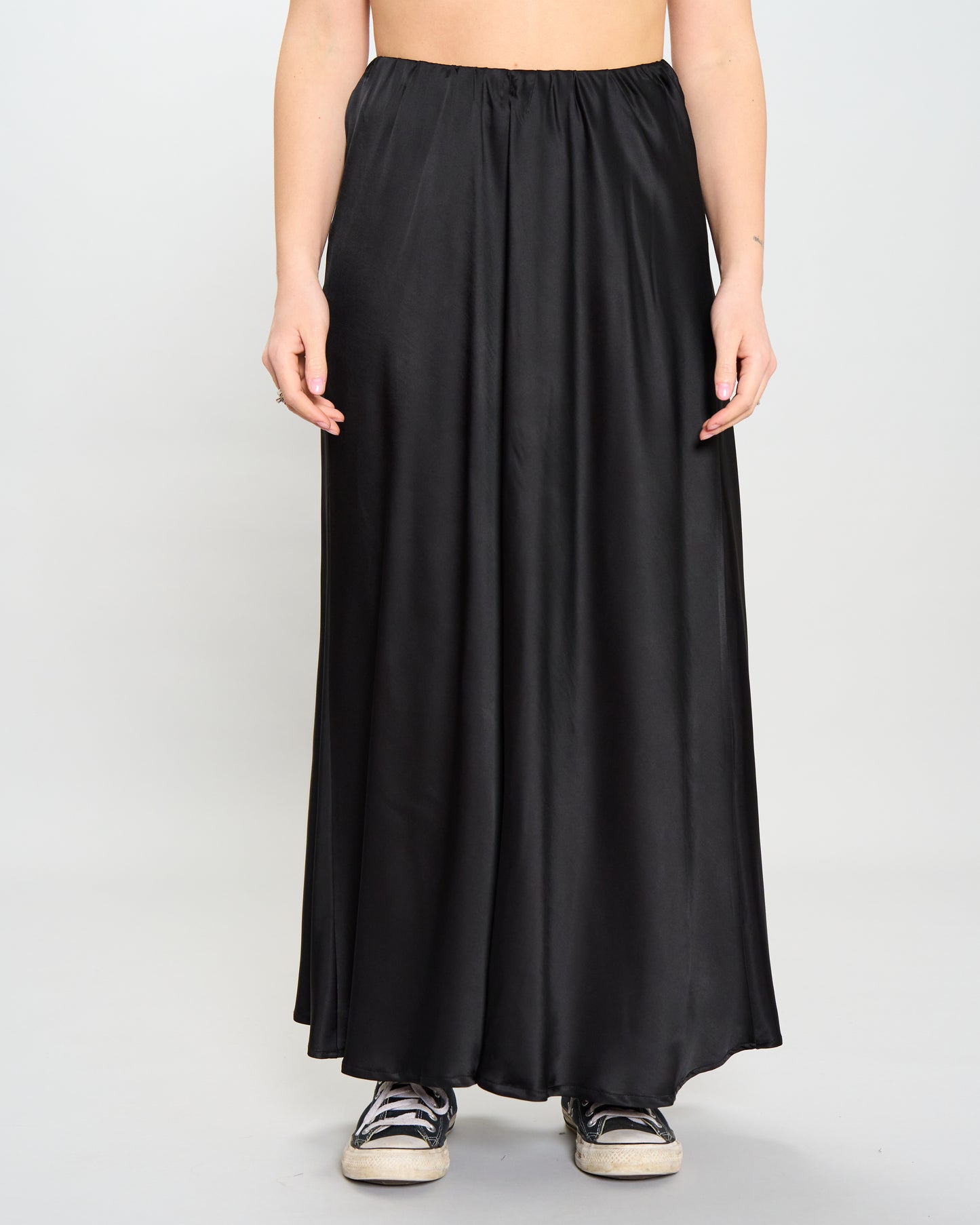 Flared Satin Skirt