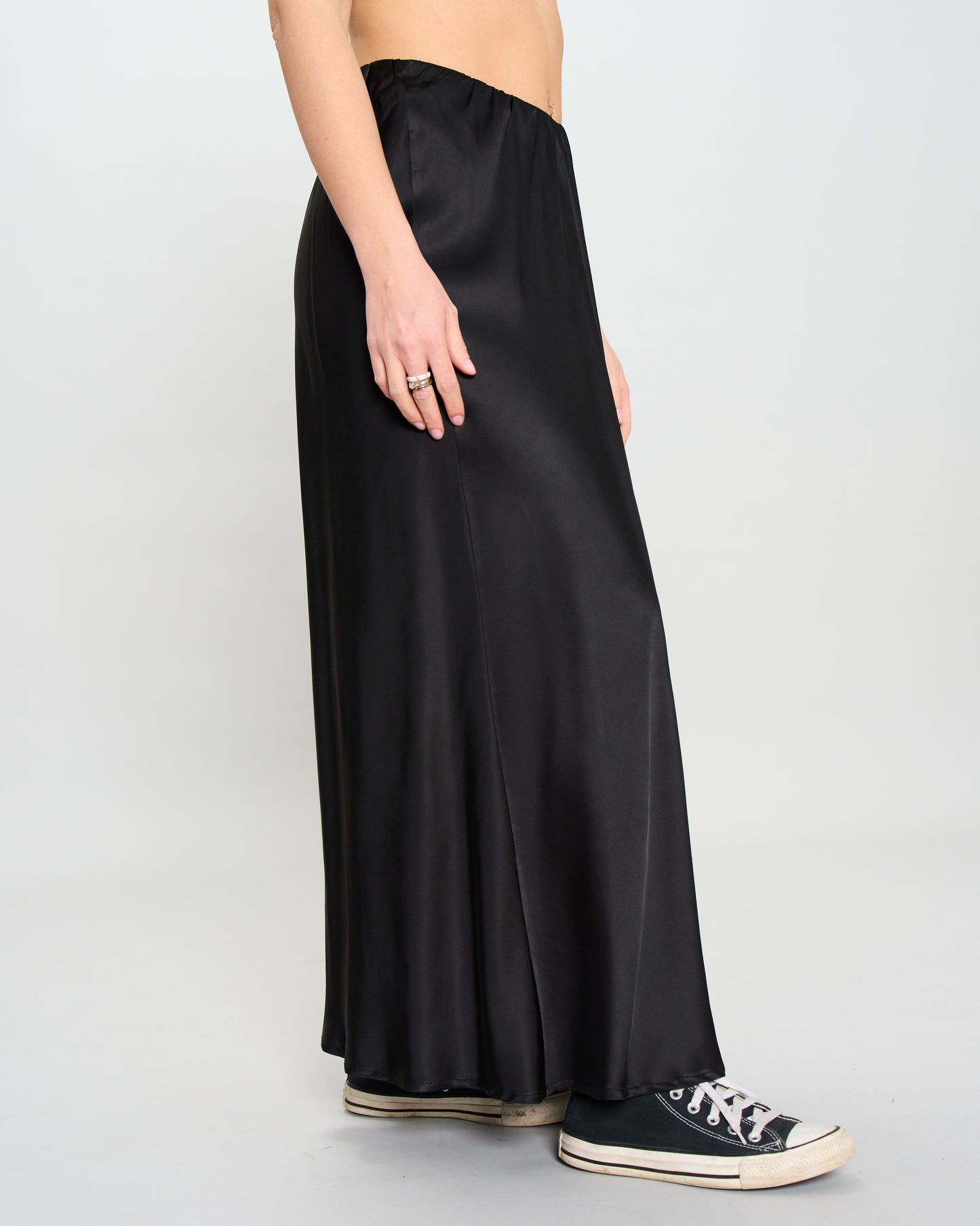 Flared Satin Skirt