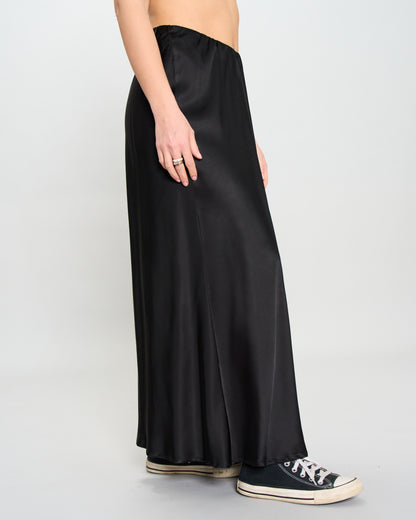 Flared Satin Skirt